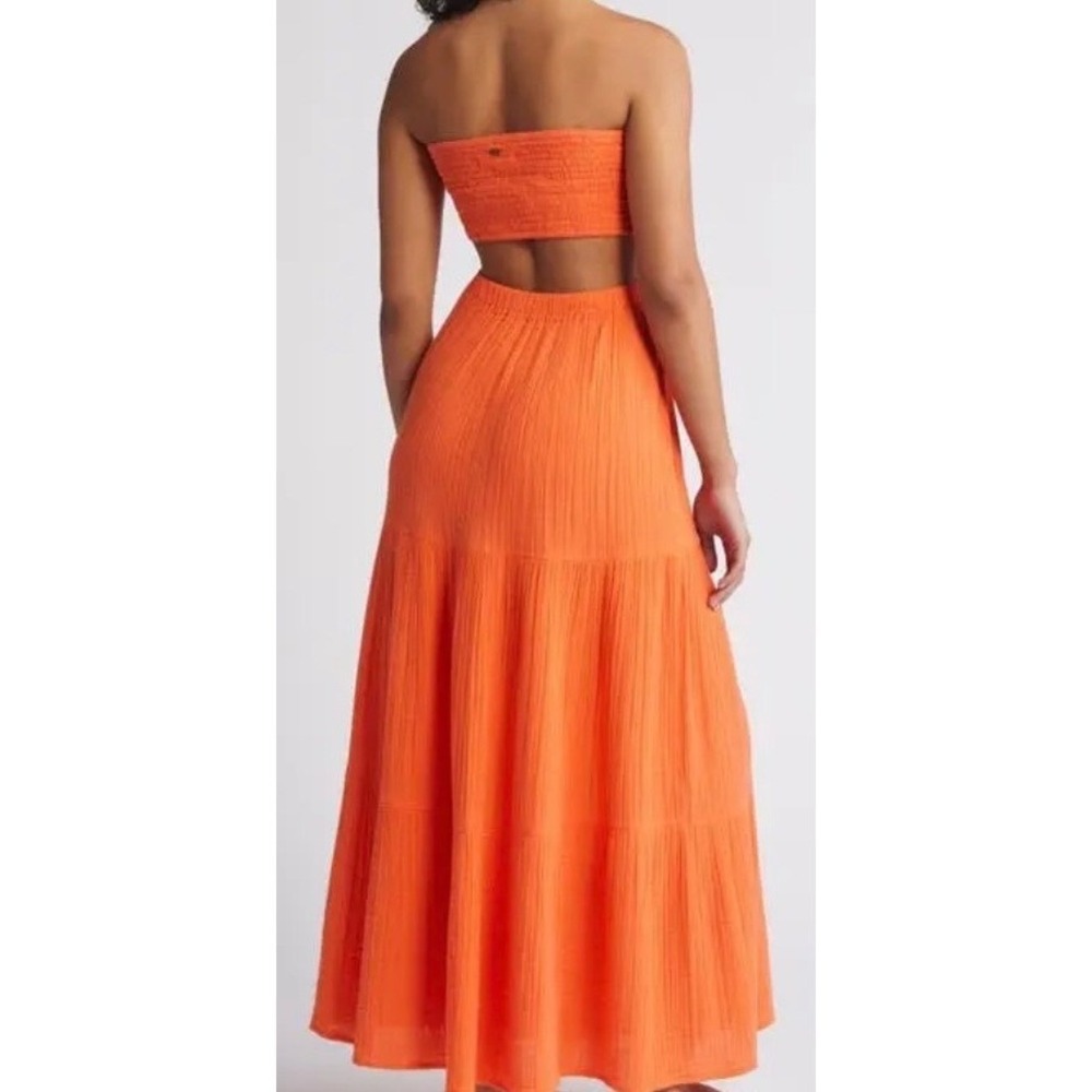 RIP CURL Premium Surf Strapless Maxi Dress - Orange Size XL Summer Beach Surf - Picture 9 of 10
